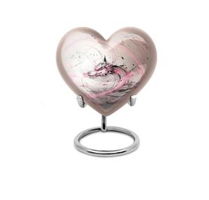 Belle urne funéraire en métal blanc en forme de cœur pour cendres d'adulte, urne funéraire décorative miniature pour cendres d'enfant et de nourrisson - Product Image 6