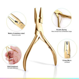 Kit d'outils pour extensions de cheveux en acier inoxydable plaqué or, pinces en plastique, tendance du moment, Regal Impex - Product Image 5
