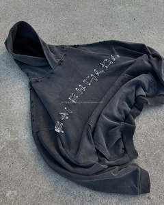 Pull-over à capuche de luxe pour hommes personnalisé de haute qualité 100% coton lavé à l'acide avec impressions personnalisées GSM lourd pour l'hiver - Product Image 1