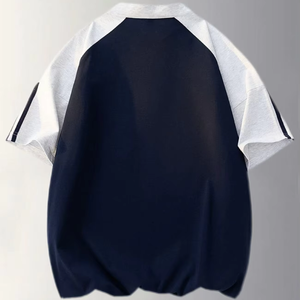 เสื้อยืดผู้ชายไซส์ใหญ่ แขนสั้น สีตัดกัน ระบายอากาศได้ดี เป็นมิตรกับสิ่งแวดล้อม เสื้อคอกลม ใส่สบายๆ สำหรับฤดูร้อน - Product Image 2