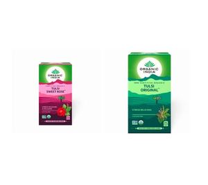 Organic India Tulsi Sweet Rose, 18 Bolsitas de Té Verde, Té Tulsi Original, 25 Bolsitas de Té para Infusión, 1 Bolsita x 1.74 g cada una - Product Image 1