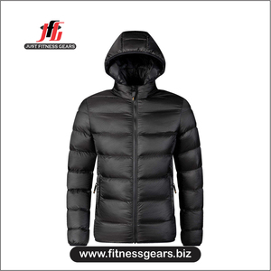 Vestes d'hiver personnalisées pour hommes, manteau matelassé rembourré à capuche, coupe-vent, respirant, fermeture éclair, chaud, en toile matelassée pour garçons - Product Image 5