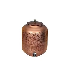 Designer Copper Water <b>Dispenser</b> Water Storage Container with Tap Suitable for <b>Drinking</b> Water in Kitchen Dining and Event Use - Product Image 1