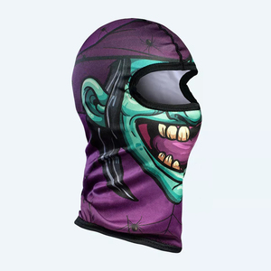Character Balaclava Face Mask Full Coverage Outdoor Unisex 100% Polyester Adult Size 56-58CM Purple Green Print - Product Image 5
