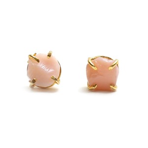 Raw Pink Opal Gemstone Prong <b>Set</b> <b>Stud</b> <b>Earring</b> Sterling <b>Silver</b> Raw <b>Earrings</b> with 8-10mm Rough Jewellery - Product Image 4