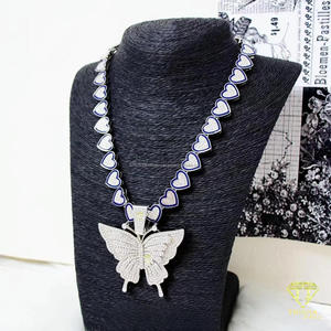 Pendentif Papillon de Luxe en Moissanite, Argent Sterling 925, Entièrement Sertie de Pierres, Breloque de Collier Hip Hop Personnalisée - Product Image 3