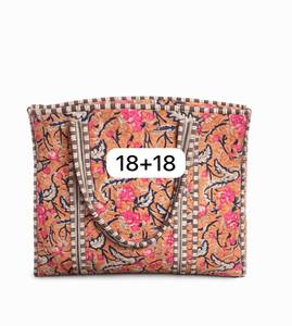 Bolso Tote de Hombro de Algodón Acolchado con Estampado Floral, Estilo Moderno y de Alta Calidad para Mujer, con Cierre de Cremallera, Gran Capacidad, para Todas las Temporadas - Product Image 2