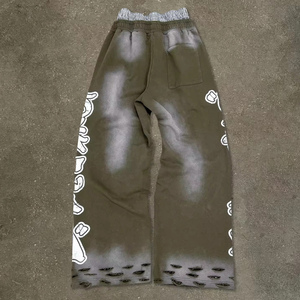 Pantalones Anchos Holgados de Alta Calidad para Hombre, Joggers Personalizados Y2K, Pantalones de Cintura Doble Extra Grandes, Pantalones Deportivos Acampanados para Hombre - Product Image 6