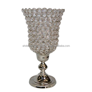 เชิงเทียนลูกปัดคริสตัลสุดฮอตพร้อมฐานสำหรับวางเทียนแฮนด์เมดชุบนิกเกิล - Product Image 3