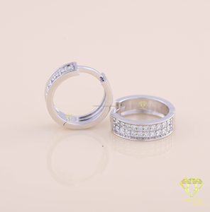 High Quality Stainless Steel Crystal Hoop Earrings For Women Sparkling Cubic Zirconia Fashion Jewelry Daily Wear Accessories - Product Image 2