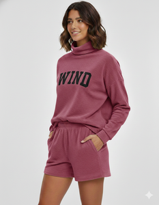 Ensemble hiver pour femmes, col montant jaune et short, matière de haute qualité, vêtements décontractés, imperméable, impression de logo personnalisée - Product Image 5