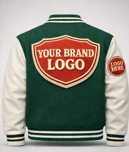 Fabricante de Chaquetas Varsity Personalizadas de Invierno, Chaqueta de Béisbol con Logotipo Bordado OEM, Chaqueta Universitaria de Lana y Cuero para Hombre y Mujer - Product Image 3