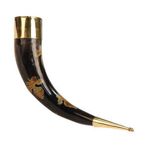 Cuerno de Beber Vikingo de Búfalo Hecho a Mano con Acabado Natural, Tradicional, de Madera con Borde Dorado, para Fiestas, Venta al por Mayor - Product Image 1