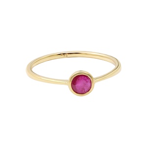 Wholesale 925 Solid <b>Sterling</b> <b>Silver</b> Gold Plated Natural Round Ruby Bezel <b>Set</b> Solitaire <b>Ring</b> Memoria Jewels - Product Image 1