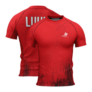 Maillot de compression professionnel sublimé à manches courtes, col ras du cou, pour l'entraînement, personnalisable, protection anti-UV pour la gym, vente en gros, haut de loisirs - Product Image 6