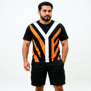 ชุดเซ็ตฤดูร้อนผู้ชายทรงหลวม เสื้อยืดคอกลมและกางเกงขาสั้น เนื้อผ้านุ่ม ระบายอากาศได้ดี สวมใส่สบาย - Product Image 6