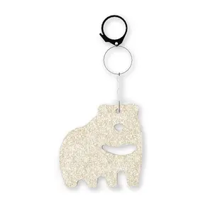 Custom Zoo Cute KeyChain for Car Keyring Accessories Textile Board Recycle Black Bear Design Keychain