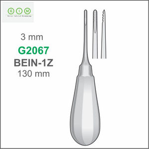 MELPEX BEAUTY INSTRUMENTS Elevador Dental de Raíz con Punta Recta de 2.0mm, Acero Inoxidable 420, Mango Hueco de 140mm, Autoclavable, Quirúrgico - Product Image 1