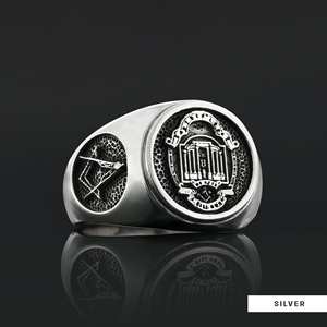 Bague Maçonnique BOJ 043 Personnalisée en Argent et Diamant, Bague de Diplôme Universitaire Unisexe, Cadeau pour Fêtes et Occasions Spéciales, Prix Bas - Product Image 6