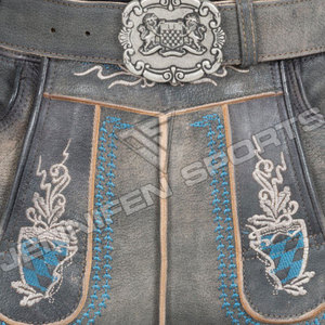 Pantalones Cortos Casuales de Cuero Vacuno Genuino Estilo Bávaro para Hombre, Cierre de Cremallera, Color Sólido, Impermeables, Alta Calidad, Estilo Alemán - Product Image 2