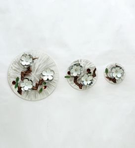 Metal white <b>gold</b> and black floral <b>wall</b> accent for <b>wall</b> decor - Product Image 6