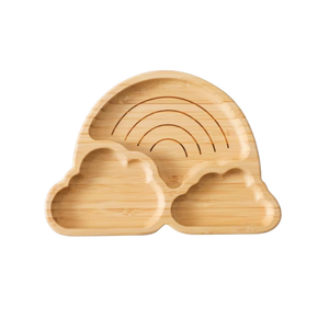 Assiette d'alimentation pour enfants en bambou écologique, petite, en forme de biberon, avec compartiments, ventouse, pour bébés et tout-petits, vaisselle de qualité alimentaire 0-12 mois - Product Image 2