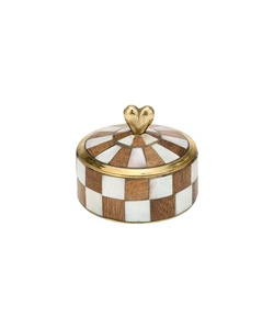 Caja de Madera con Tapa de Corazón Incrustada, Organizador Redondo para Joyas, Decoración Elegante para el Hogar, Estuche de Regalo - Product Image 1