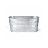 Seau à glace ovale galvanisé, bac à boissons, refroidisseur de boissons, seau à glace pour fêtes, seau en métal avec poignée pour bière, whisky, vin