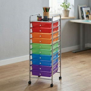 Mueble de Almacenamiento para el Hogar de 10 Niveles al por Mayor con Ruedas y Cajones de Plástico Coloridos, Calidad Taiwanesa para Cocina, Baño, Oferta en eBay - Product Image 3