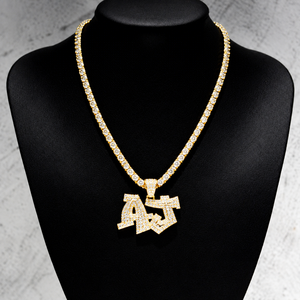 จี้เพชรโมอิสซาไนต์เงินแท้ 925 ตัวอักษร AJ สร้อยคอแบบมีจี้ตัวอักษรประดับเพชร  สร้อยคอแบบกำหนดเองได้  ของขวัญสำหรับผู้ชายและผู้หญิง - Product Image 6