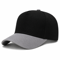 Topi Snapback Dua Warna Custom 5 Panel 6 Panel Topi Baseball Katun Logo Bordir 3D Polos Topi Trucker yang Dapat Disesuaikan