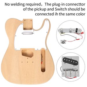 Kit Chitarra Elettrica Stile TL a 6 Corde per Principianti, Fai-da-te Intelligente con Corpo in Mogano, Manico in Acero e Fondo/Fasce in Palissandro, Ideale per Viaggi - Product Image 6