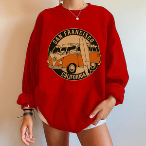 Women Graphic Sweatshirt Harajuku <b>Car</b> Print Pullover Casual Fashion Streetwear Ladies Sweatees Custom Logo OEM ODM Wholesale - Product Image 1