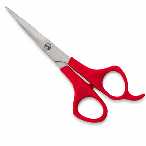 Red <b>Handle</b> Barber Scissors Professional Hair Cutting Scissors Stainless Steel Salon <b>Shears</b> - Product Image 1