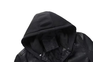 Veste en cuir streetwear à manches longues unie/à carreaux, haute qualité, nouvelle mode, pour hommes, hiver, coupe-vent, respirante, exportateurs premium - Product Image 3