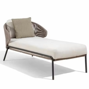 ROSF-032 2025 Best-Selling Modern Outdoor Furniture Set Rope Rattan Aluminum Frame <b>Sunbed</b> Daybed Villa 24-Month Warranty Hotel - Product Image 1