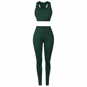 Women's Yoga <b>Set</b>, Custom Logo Clothing Designer Women's Two-Piece Casual Pants Summer Short-Sleeve Sportswear - Product Image 2
