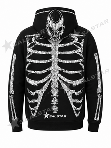 Sudadera con Capucha Sublimada con Estampado de Esqueleto Gótico al por Mayor, Sudadera con Capucha Personalizada con Gráficos para Fiestas de Halloween, Fabricante - Product Image 5