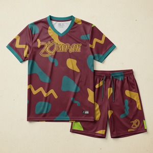 Ensemble maillot et short de volley-ball vert forêt personnalisé en gros, OEM, anti-humidité, uniforme d'équipe, vêtements de sport par sublimation - Product Image 1