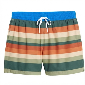 Pantalones Cortos Deportivos para Hombre, Degradado Azul y Blanco, Cintura Media, Cordón Ajustable, Secado Rápido, con Número 3 en la Parte Delantera, Poliéster Satinado - Product Image 3