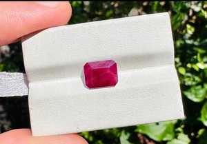 Pierre précieuse naturelle en rubis taillée en émeraude, pierre rouge en vrac pour la fabrication de bijoux, bagues, pendentifs, boucles d'oreilles, haute qualité - Product Image 3
