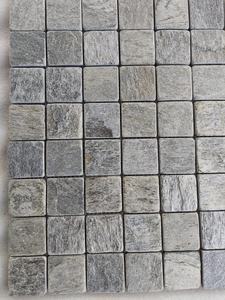 Venta caliente plata brillo cuarcita cara dividida mosaico revestimiento de pared estilo clásico pizarra Natural Interior Exterior baño azulejo - Product Image 5