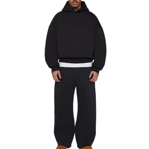 Conjunto de Sudadera con Capucha y Pantalones de Felpa Francesa de 500 Gsm, Corte Holgado, Estilo Oversize, de Alta Calidad - Product Image 4