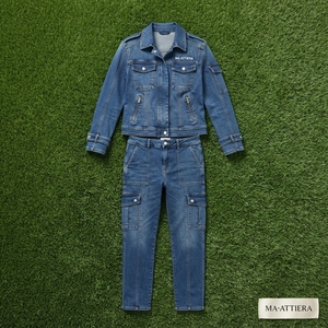 Women Blue Denim Jacket And <b>Cargo</b> Pants Set Utility Two Piece Matching Denim Outfit Casual Workwear Streetwear Fashion - Product Image 6
