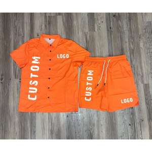 Nuevo Conjunto de Verano de 2 Piezas con Logotipo Personalizado, Conjunto Casual para Hombre, Camiseta de Manga Corta con Botones y Pantalones Cortos, Conjuntos de Verano para Hombre - Product Image 5