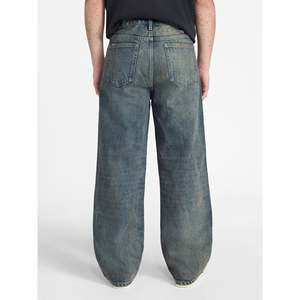 Jeans en denim 14 oz avec logo personnalisé OEM, nouveau design, tissu 100% coton, coupe ample, jeans baggy, coupe oversize, streetwear, mode hip-hop - Product Image 2