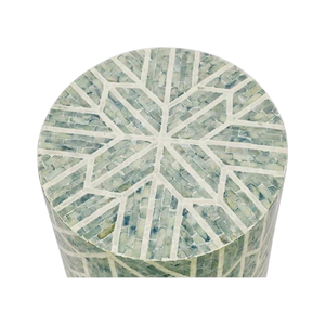 Luxury Shell Inlay Foot Stool with Mother of Pearl Finish - Product Image 2