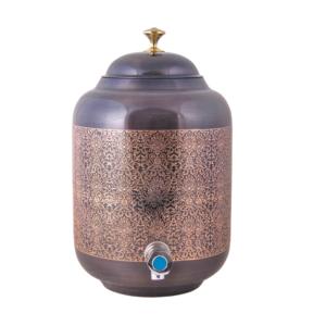 Dispensador de Bebidas de Cobre Puro Grabado de Lujo - Tanque de Bebidas con Diseño Floral Vintage - Jarra de Agua Metálica Decorativa Premium con Grifo - Product Image 6