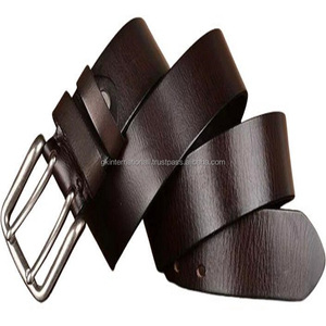 Cinturón de cuero genuino para hombre 100% cuero de vaca Casual curtido vegetal cuero de grano completo cinturón casual para hombres con hebilla de doble punta - Product Image 2