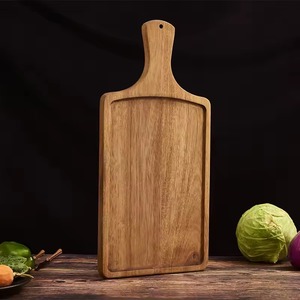 Planche à découper et planche à hacher en bois naturel écologique REHMAN CRAFT avec poignée intégrée, épaisseur 1,5 cm, passe au lave-vaisselle - Product Image 3